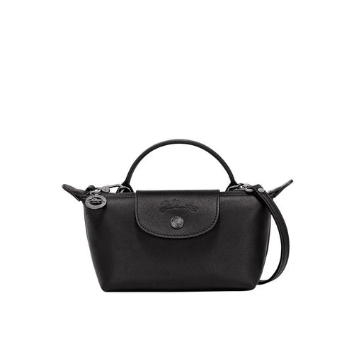 Mini Leather Tote Bag - Black