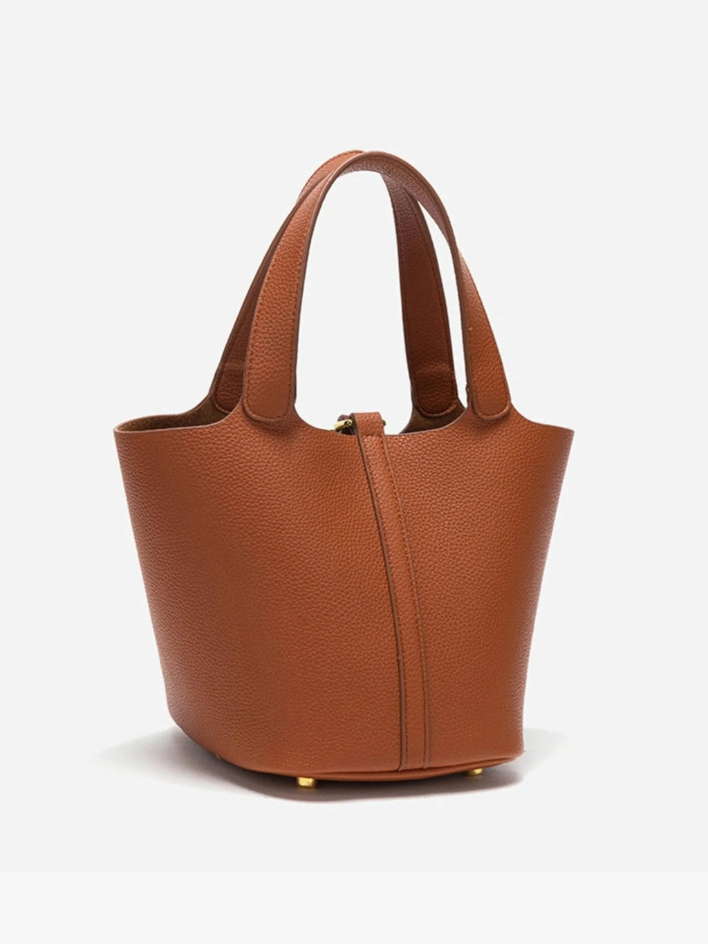 Jasmine | Textured Leather Lock Detail Tote Bag