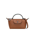 Mini Leather Tote Bag - Brown