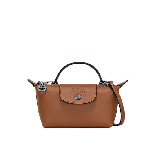 Mini Leather Tote Bag - Brown