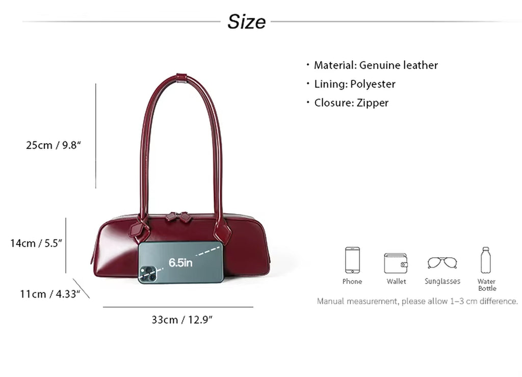 Elegant Vintage Mini Tote Bag - French Style Leather Handbag, Luxury Aesthetic Small Boston Bag for Everyday Wear