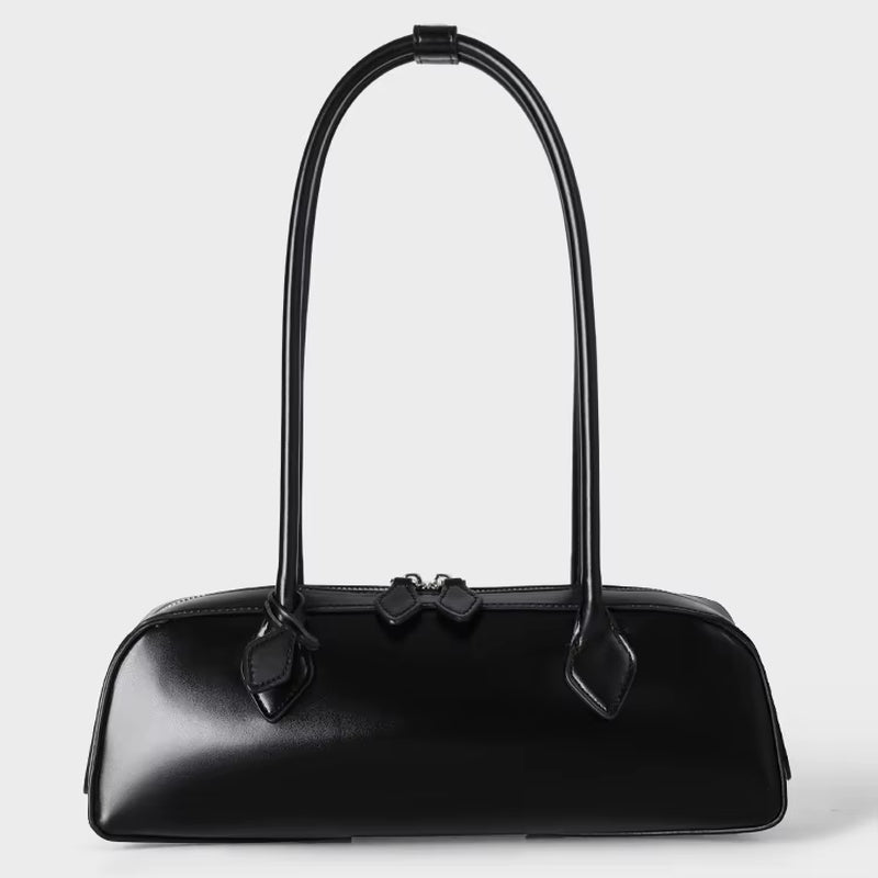 Elegant Vintage Mini Tote Bag - French Style Leather Handbag, Luxury Aesthetic Small Boston Bag for Everyday Wear