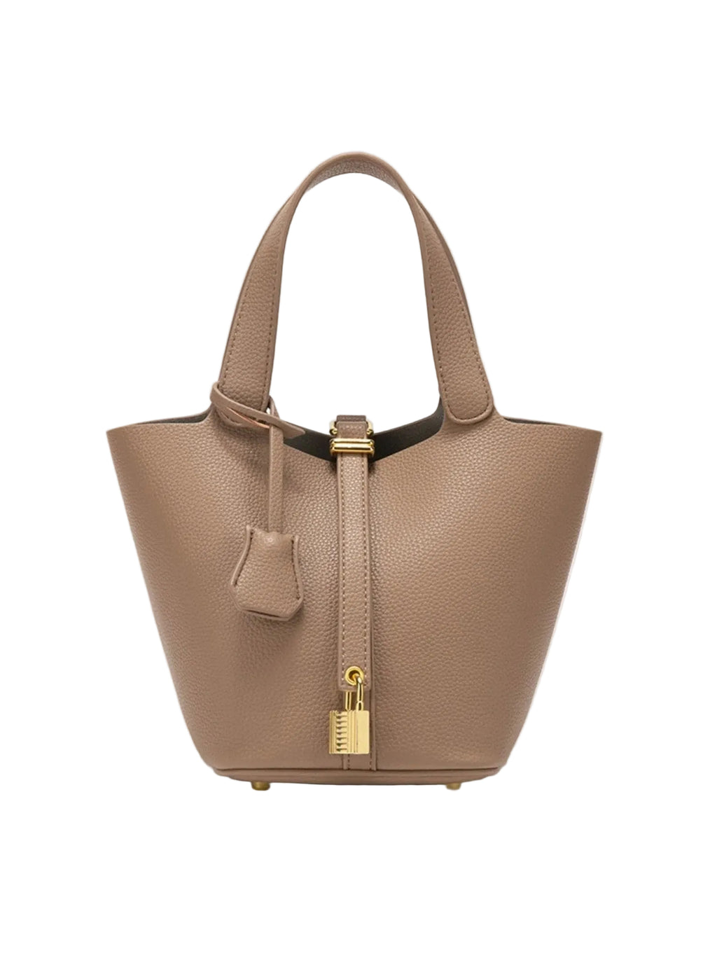 Jasmine | Textured Leather Lock Detail Tote Bag