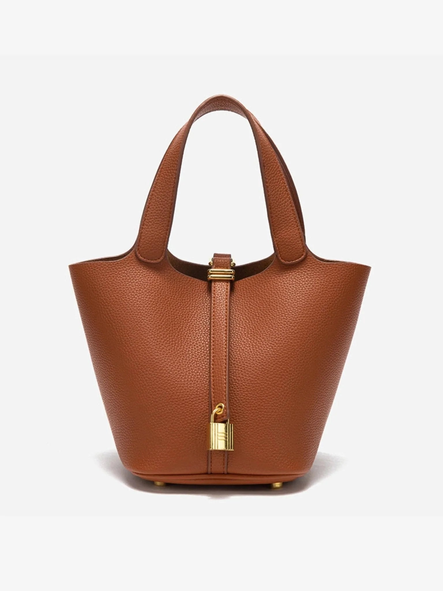 Jasmine | Textured Leather Lock Detail Tote Bag