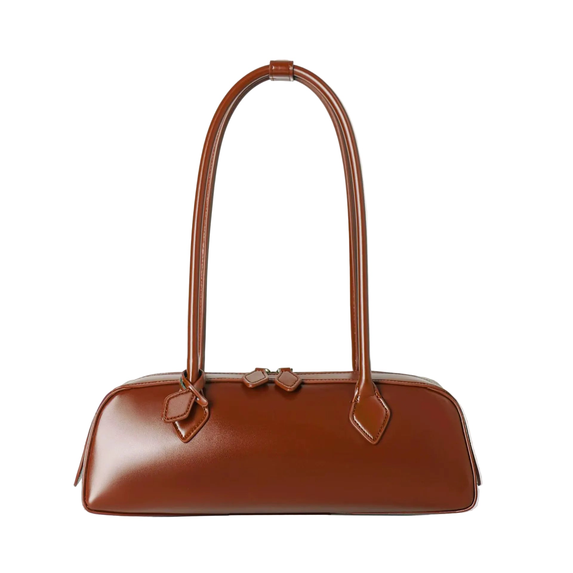 Elegant Vintage Mini Tote Bag - French Style Leather Handbag, Luxury Aesthetic Small Boston Bag for Everyday Wear